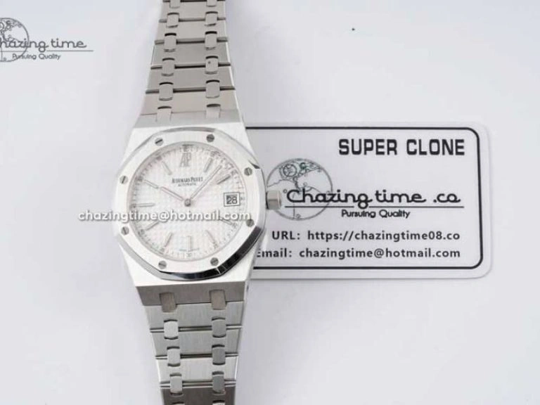 Royal Oak 39mm 15202 SS BF 1:1 Best Edition White Textured Dial on SS Bracelet A2121