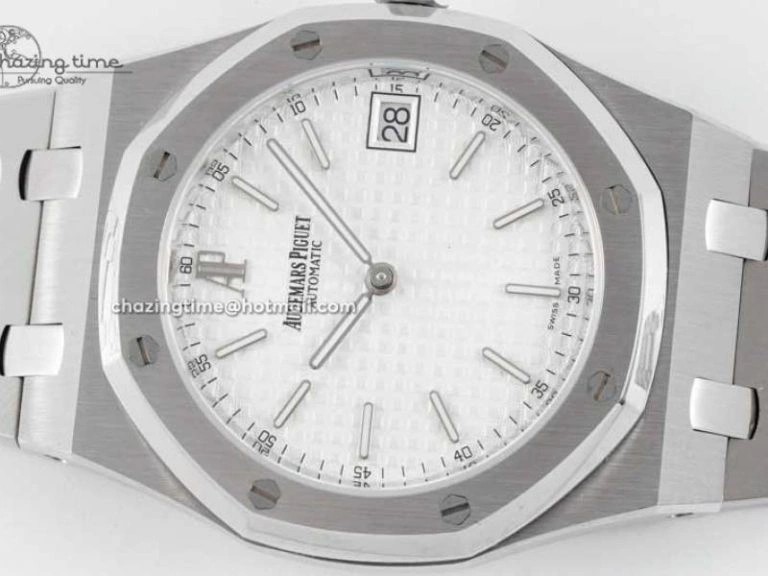 Royal Oak 39mm 15202 SS BF 1:1 Best Edition White Textured Dial on SS Bracelet A2121