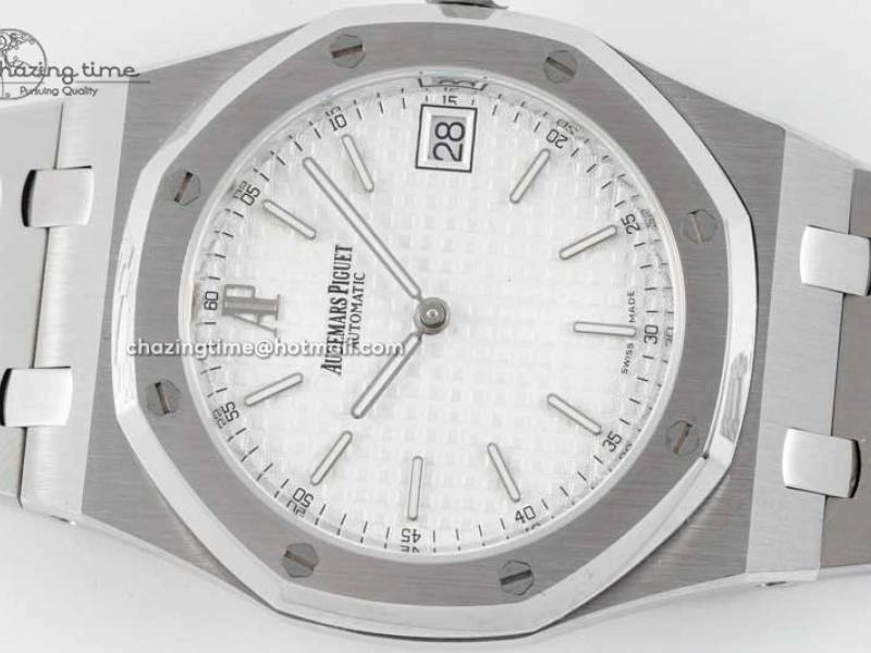 Royal Oak 39mm 15202 SS BF 1:1 Best Edition White Textured Dial on SS Bracelet A2121