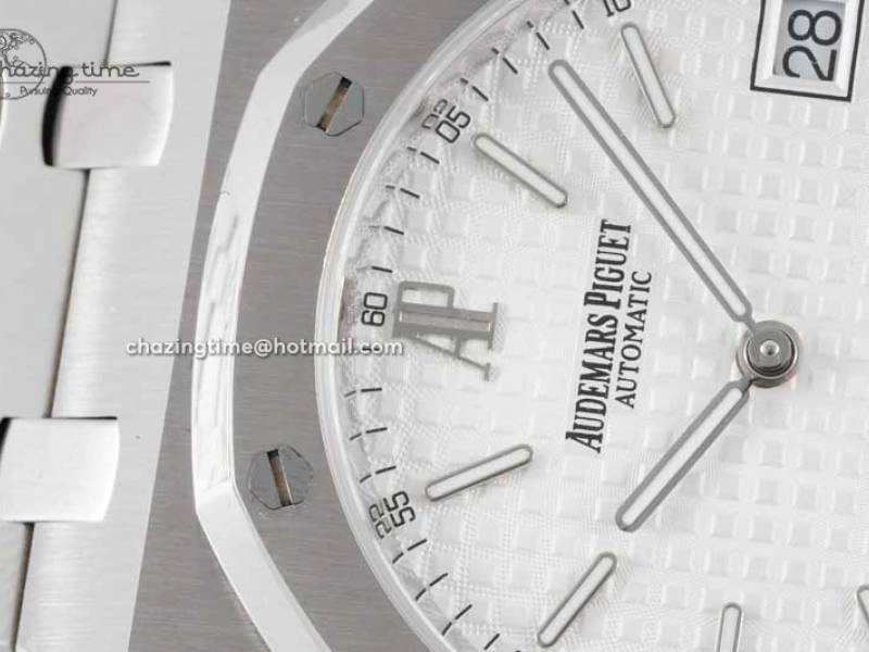 Royal Oak 39mm 15202 SS BF 1:1 Best Edition White Textured Dial on SS Bracelet A2121