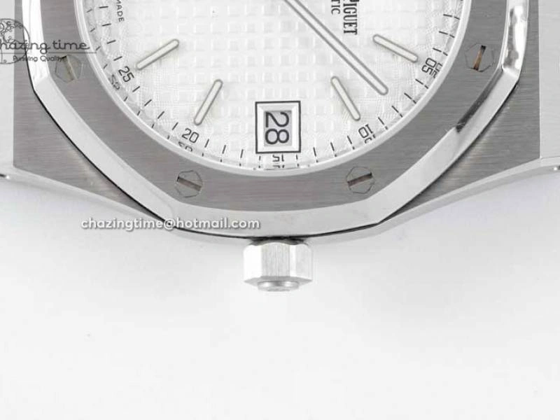 Royal Oak 39mm 15202 SS BF 1:1 Best Edition White Textured Dial on SS Bracelet A2121