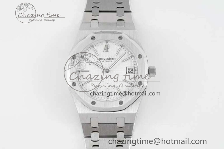 Royal Oak 39mm 15202 SS BF 1:1 Best Edition White Textured Dial on SS Bracelet A2121