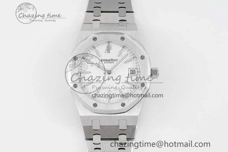 Royal Oak 39mm 15202 SS BF 1:1 Best Edition White Textured Dial on SS Bracelet A2121
