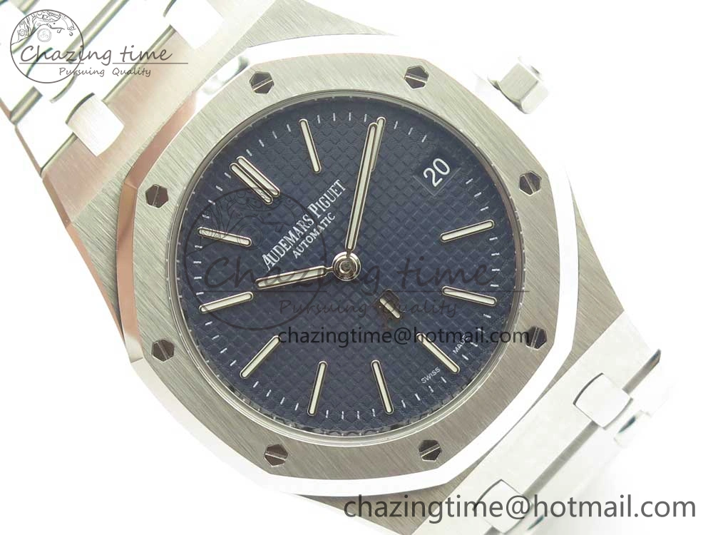 Royal Oak 39mm 15202 SS JF 1:1 Best Edition Blue Textured Dial on SS Bracelet A2121