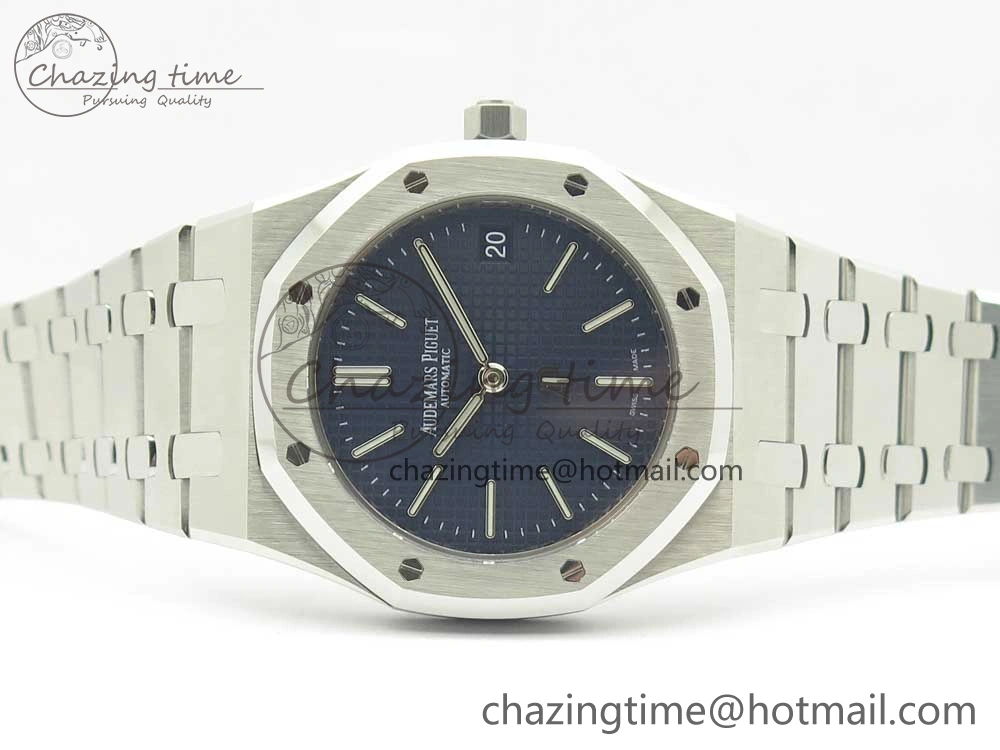 Royal Oak 39mm 15202 SS JF 1:1 Best Edition Blue Textured Dial on SS Bracelet A2121