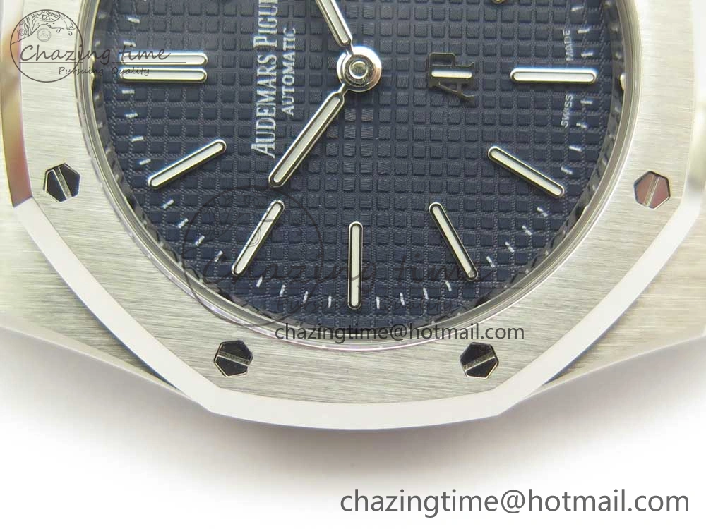 Royal Oak 39mm 15202 SS JF 1:1 Best Edition Blue Textured Dial on SS Bracelet A2121