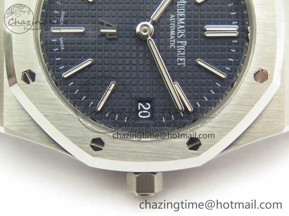 Royal Oak 39mm 15202 SS JF 1:1 Best Edition Blue Textured Dial on SS Bracelet A2121