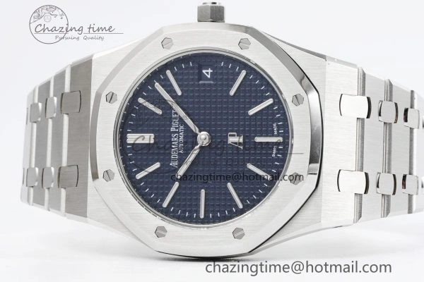 Royal Oak 39mm 15202 SS JJF 1:1 Best Edition Blue Textured Dial on SS Bracelet A2121