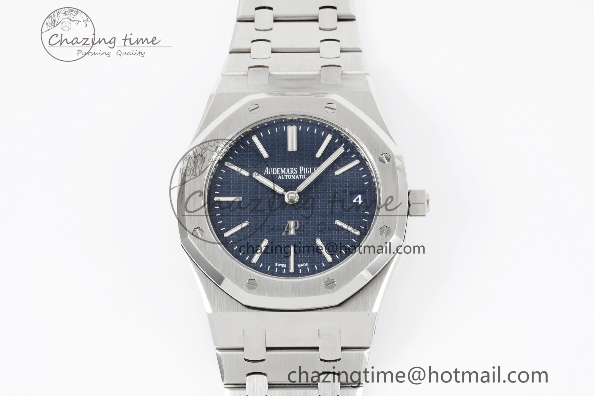 Royal Oak 39mm 15202 SS JJF 1:1 Best Edition Blue Textured Dial on SS Bracelet A2121