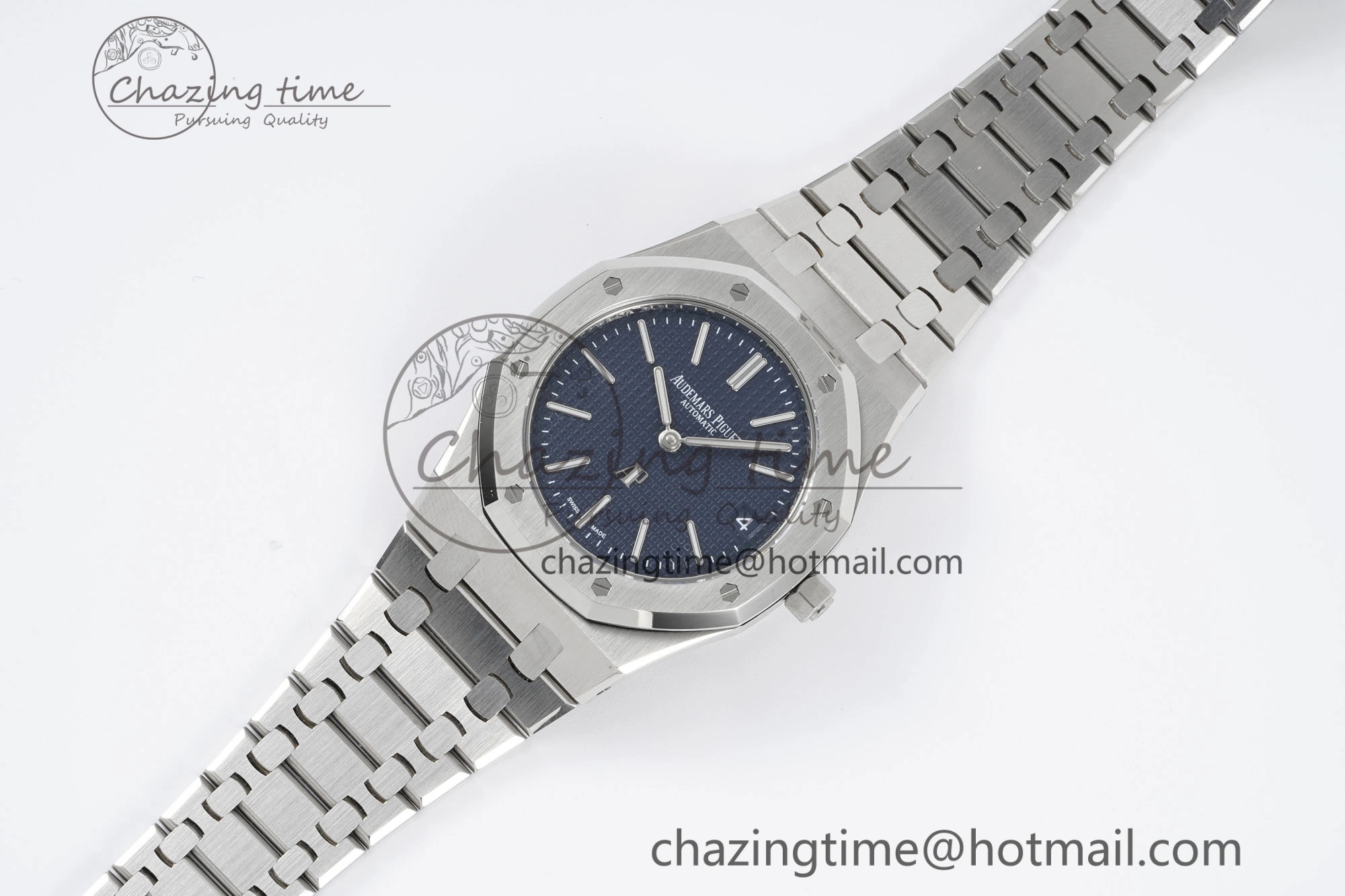 Royal Oak 39mm 15202 SS JJF 1:1 Best Edition Blue Textured Dial on SS Bracelet A2121