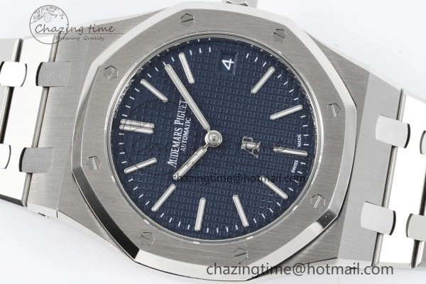Royal Oak 39mm 15202 SS JJF 1:1 Best Edition Blue Textured Dial on SS Bracelet A2121