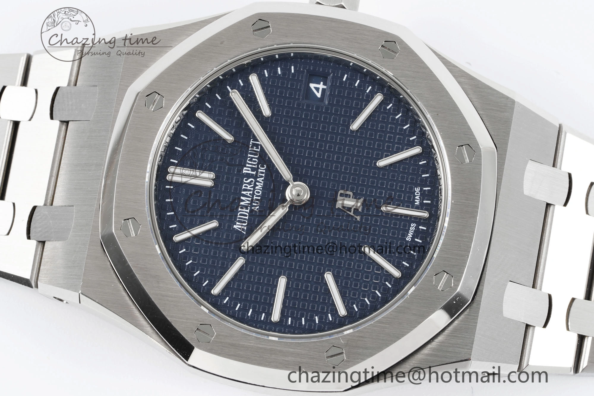 Royal Oak 39mm 15202 SS JJF 1:1 Best Edition Blue Textured Dial on SS Bracelet A2121