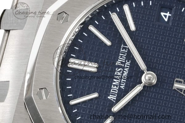 Royal Oak 39mm 15202 SS JJF 1:1 Best Edition Blue Textured Dial on SS Bracelet A2121
