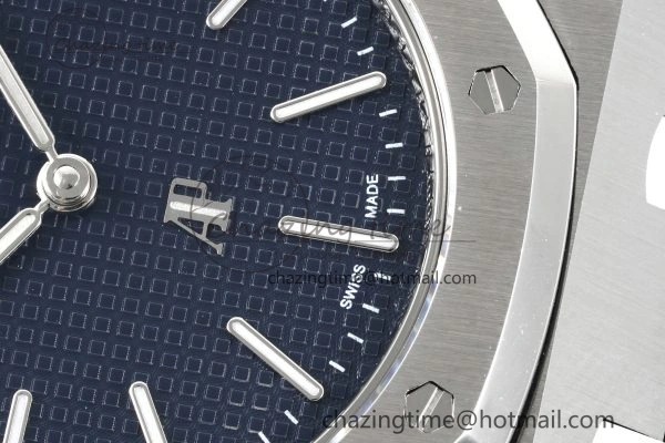 Royal Oak 39mm 15202 SS JJF 1:1 Best Edition Blue Textured Dial on SS Bracelet A2121