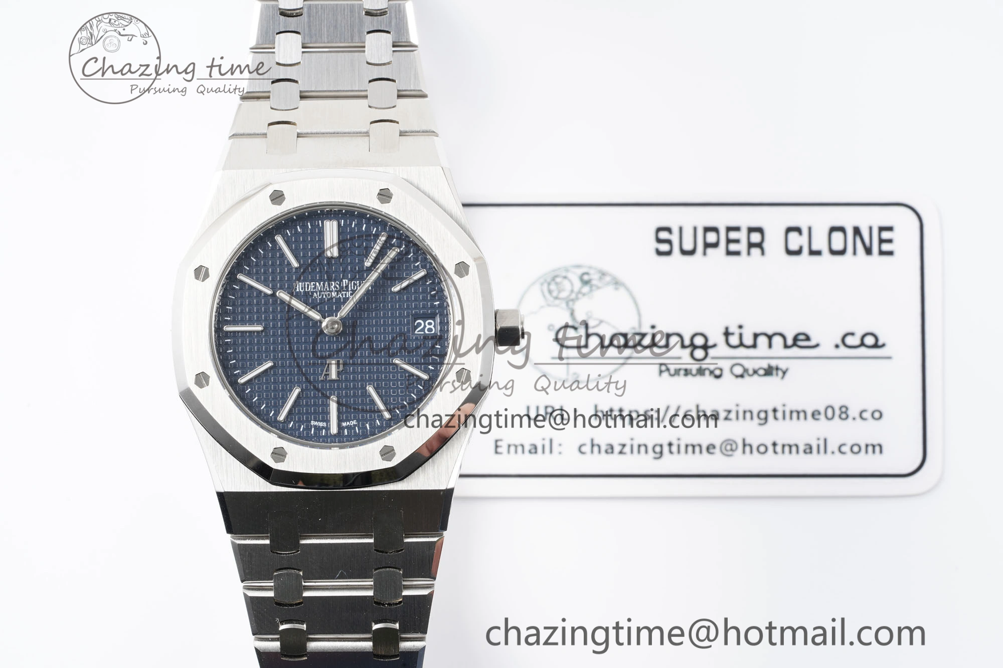 Royal Oak 39mm 15202 SS JJF 1:1 Best Edition Blue Textured Dial on SS Bracelet A2121