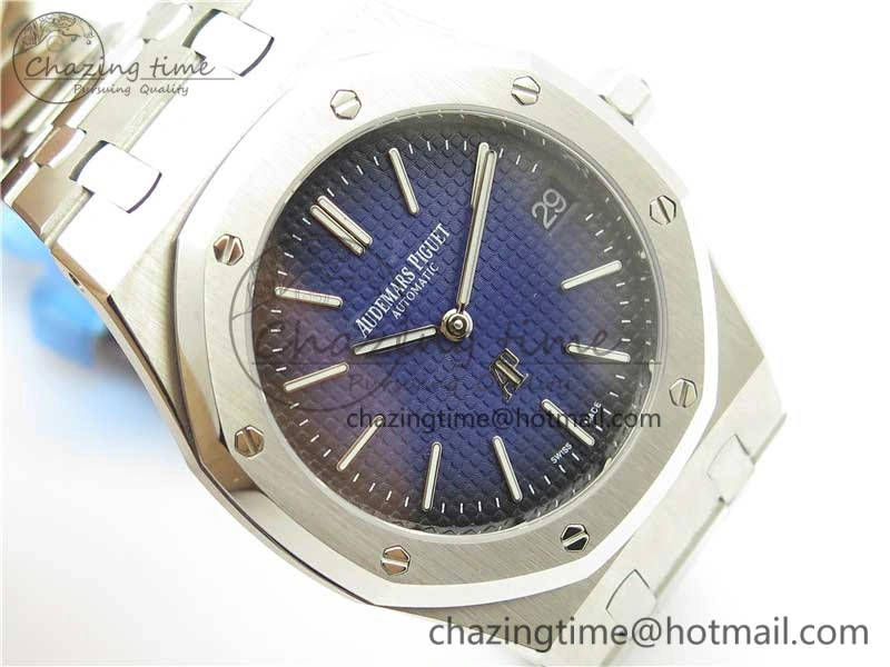 Royal Oak 39mm 15202 SS KZF 1:1 Best Edition Blue Textured Dial on SS Bracelet A2121