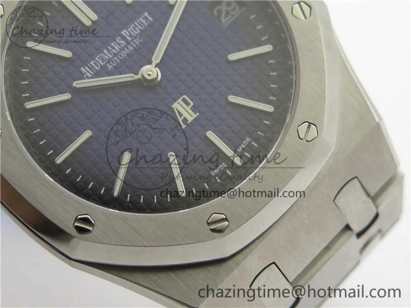 Royal Oak 39mm 15202 SS KZF 1:1 Best Edition Blue Textured Dial on SS Bracelet A2121