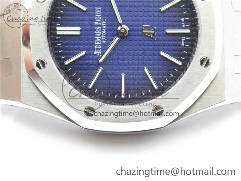 Royal Oak 39mm 15202 SS KZF 1:1 Best Edition Blue Textured Dial on SS Bracelet A2121