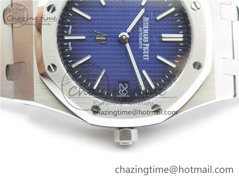 Royal Oak 39mm 15202 SS KZF 1:1 Best Edition Blue Textured Dial on SS Bracelet A2121