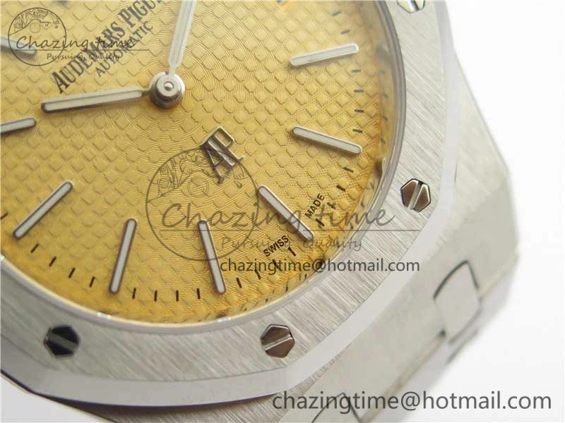 Royal Oak 39mm 15202 SS KZF 1:1 Best Edition Yellow Textured Dial on SS Bracelet A2121