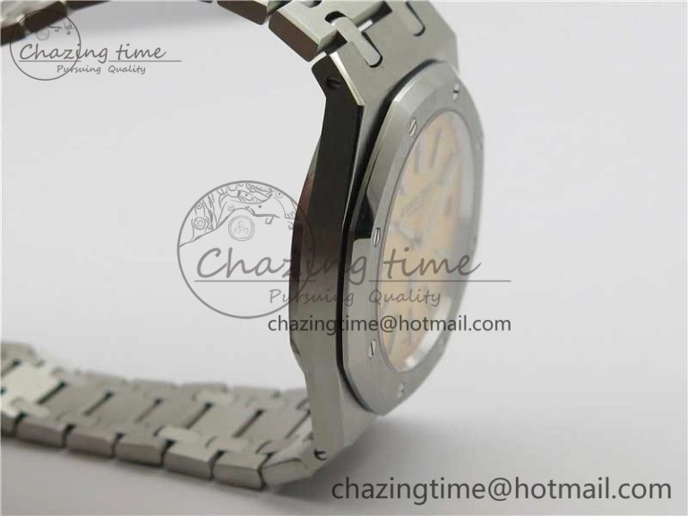 Royal Oak 39mm 15202 SS KZF 1:1 Best Edition Yellow Textured Dial on SS Bracelet A2121