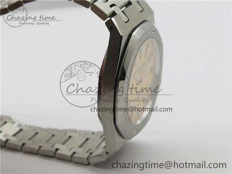 Royal Oak 39mm 15202 SS KZF 1:1 Best Edition Yellow Textured Dial on SS Bracelet A2121