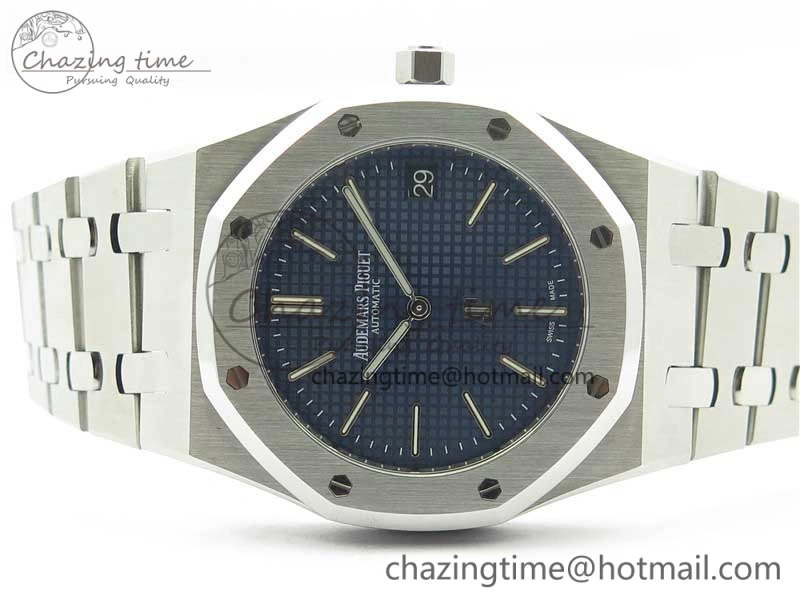 Royal Oak 39mm 15202 SS XF 1:1 Best Edition Blue Textured Dial on SS Bracelet A2121 V2
