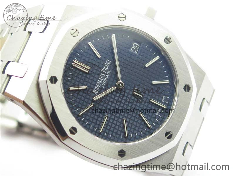 Royal Oak 39mm 15202 SS XF 1:1 Best Edition Blue Textured Dial on SS Bracelet A2121 V2