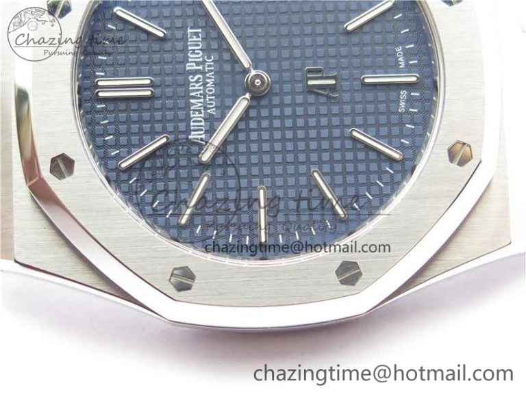 Royal Oak 39mm 15202 SS XF 1:1 Best Edition Blue Textured Dial on SS Bracelet A2121 V2