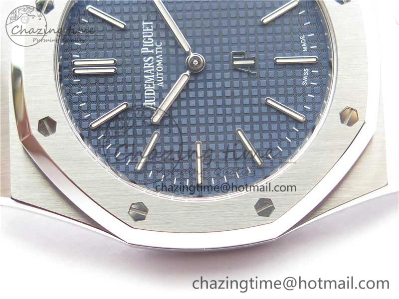 Royal Oak 39mm 15202 SS XF 1:1 Best Edition Blue Textured Dial on SS Bracelet A2121 V2