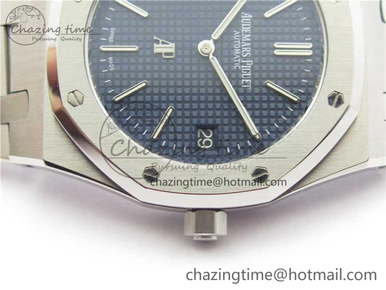 Royal Oak 39mm 15202 SS XF 1:1 Best Edition Blue Textured Dial on SS Bracelet A2121 V2