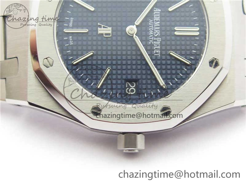 Royal Oak 39mm 15202 SS XF 1:1 Best Edition Blue Textured Dial on SS Bracelet A2121 V2