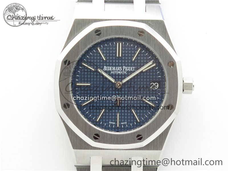 Royal Oak 39mm 15202 SS XF 1:1 Best Edition Blue Textured Dial on SS Bracelet A2121 V2