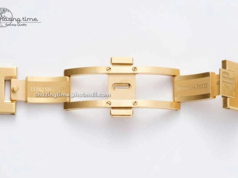 Royal Oak 39mm 15202 YG BF 1:1 Best Edition White Textured Dial on YG Bracelet A2121