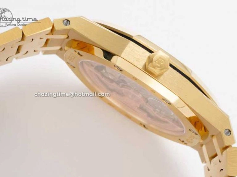 Royal Oak 39mm 15202 YG BF 1:1 Best Edition White Textured Dial on YG Bracelet A2121