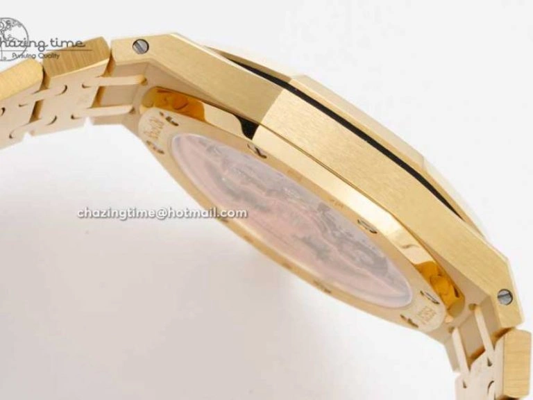 Royal Oak 39mm 15202 YG BF 1:1 Best Edition White Textured Dial on YG Bracelet A2121