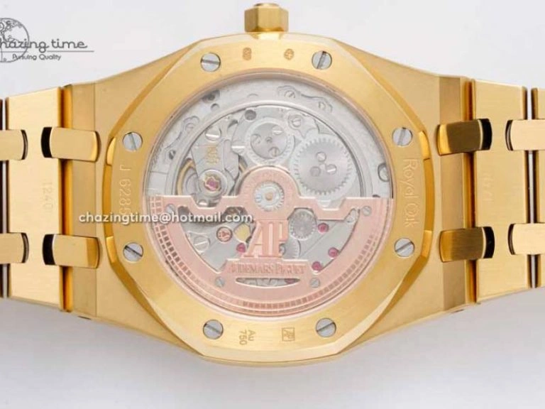 Royal Oak 39mm 15202 YG BF 1:1 Best Edition White Textured Dial on YG Bracelet A2121