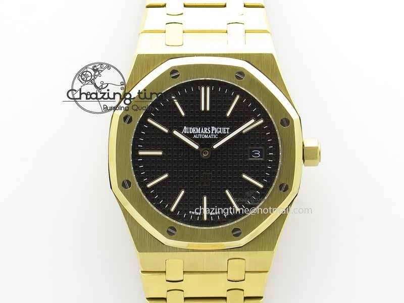 Royal Oak 39mm 15202 YG Black Dial On YG Bracelet MIYOTA9015