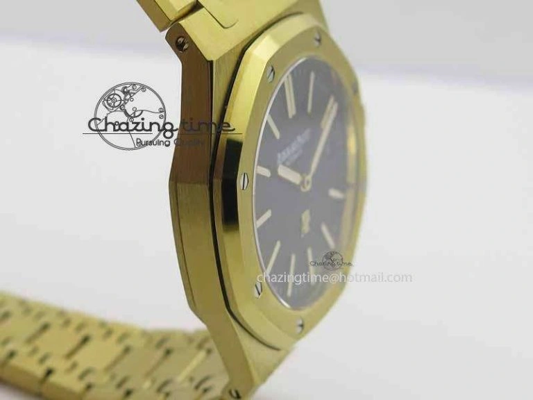 Royal Oak 39mm 15202 YG Black Dial On YG Bracelet MIYOTA9015