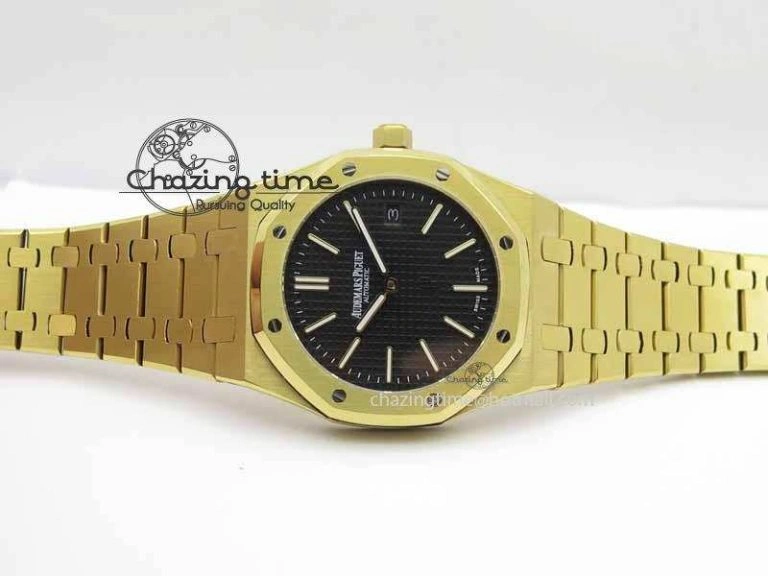 Royal Oak 39mm 15202 YG Black Dial On YG Bracelet MIYOTA9015