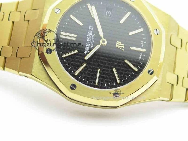 Royal Oak 39mm 15202 YG Black Dial On YG Bracelet MIYOTA9015