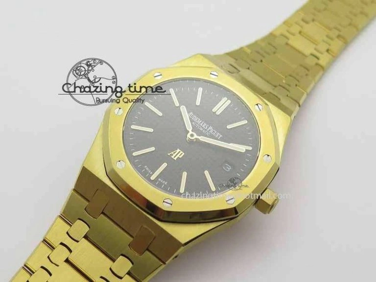 Royal Oak 39mm 15202 YG Black Dial On YG Bracelet MIYOTA9015
