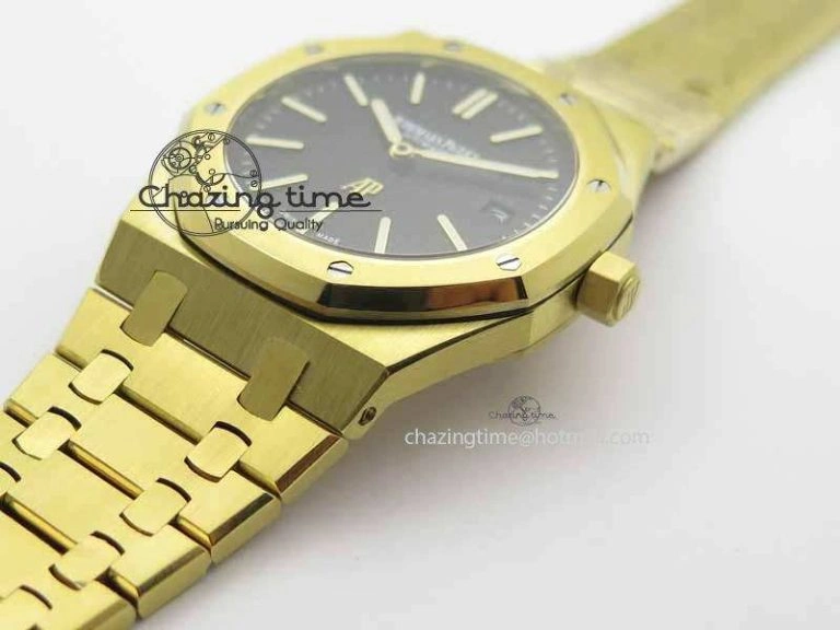 Royal Oak 39mm 15202 YG Black Dial On YG Bracelet MIYOTA9015