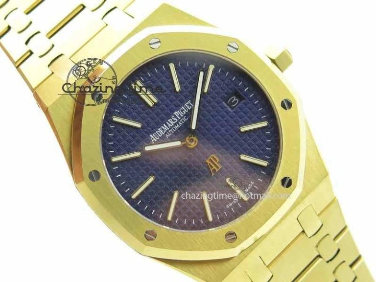 Royal Oak 39mm 15202 YG Blue Dial On YG Bracelet MIYOTA9015