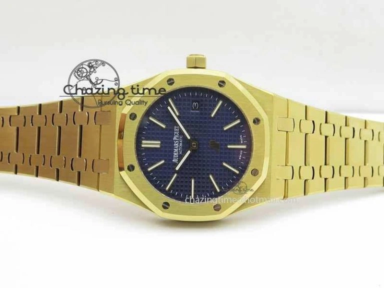 Royal Oak 39mm 15202 YG Blue Dial On YG Bracelet MIYOTA9015