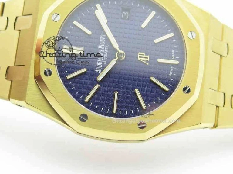 Royal Oak 39mm 15202 YG Blue Dial On YG Bracelet MIYOTA9015