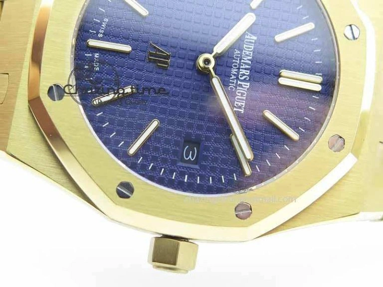 Royal Oak 39mm 15202 YG Blue Dial On YG Bracelet MIYOTA9015