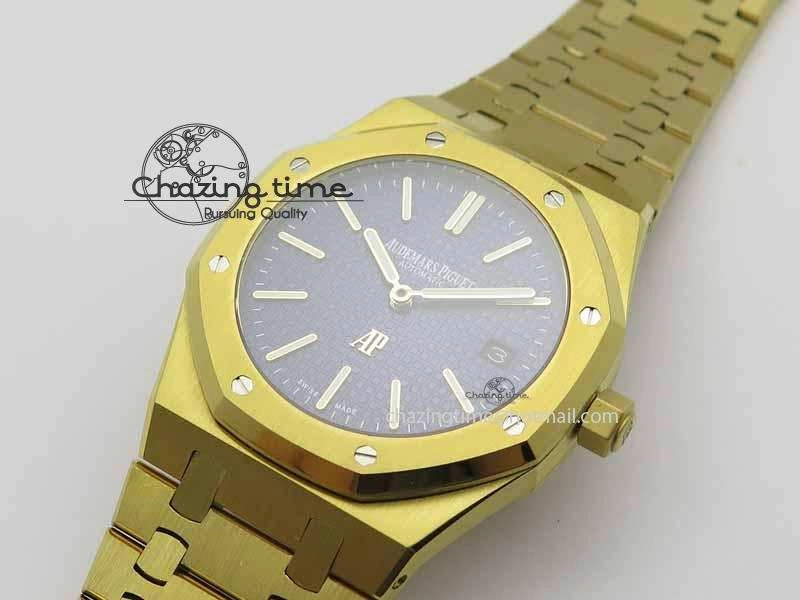 Royal Oak 39mm 15202 YG Blue Dial On YG Bracelet MIYOTA9015