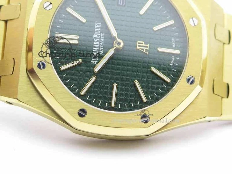 Royal Oak 39mm 15202 YG Green Dial On YG Bracelet MIYOTA9015
