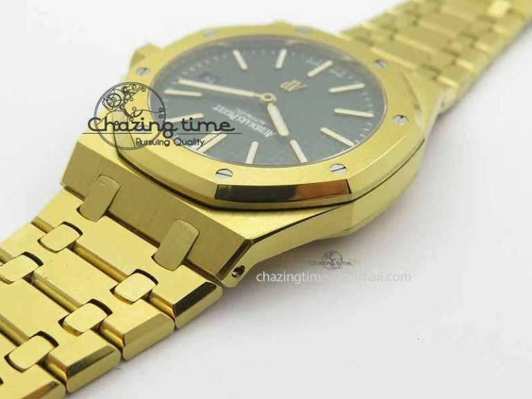 Royal Oak 39mm 15202 YG Green Dial On YG Bracelet MIYOTA9015